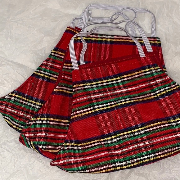 >💙3 LOT DOBLE LAYER HANDMADE BY MY MOM REUSABLE WASHABLE NEW‼️ PLAID RED MEN’S - Picture 4 of 13